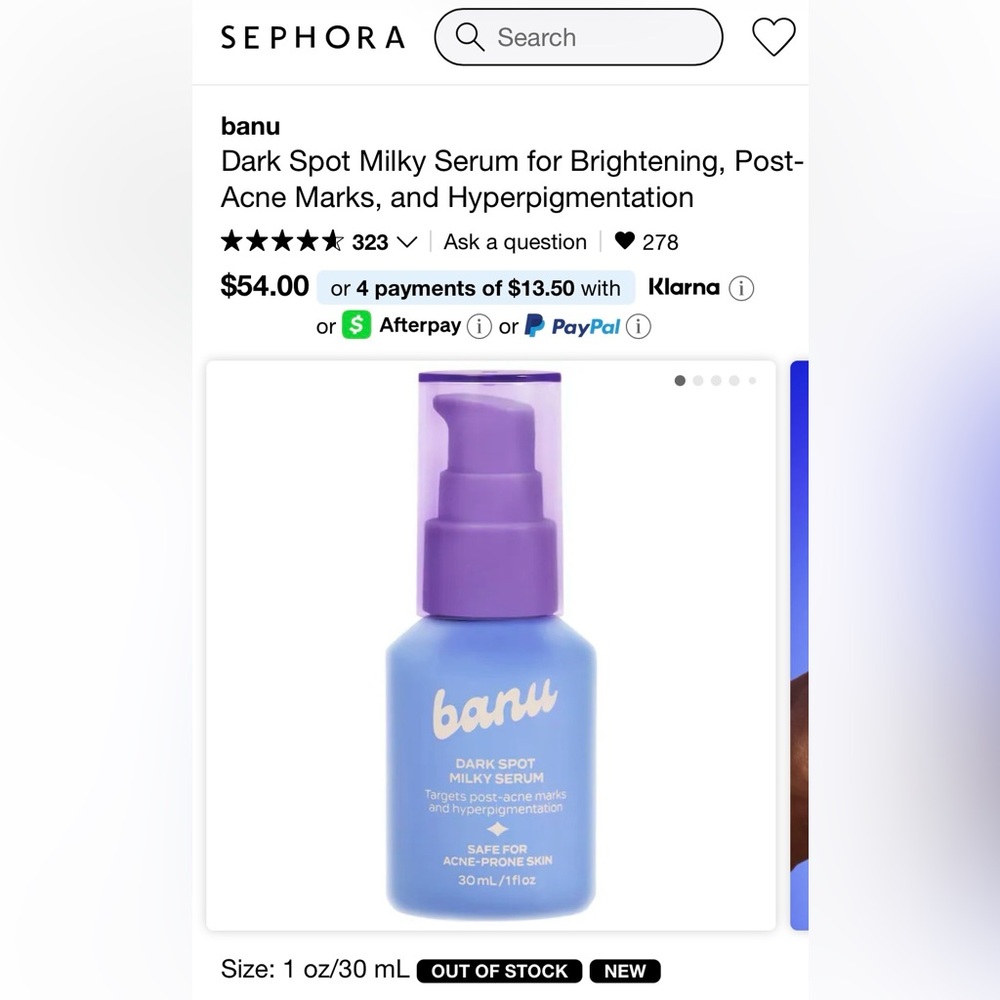 BRAND NEW banu Dark Spot Milky Serum